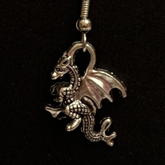 Dragon Earring, Punk Earring, Goth Earring, Dragon Jewelry, Gift Idea - Picture 1 of 7